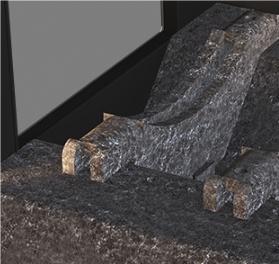 Detalle de la base de fibra sintética