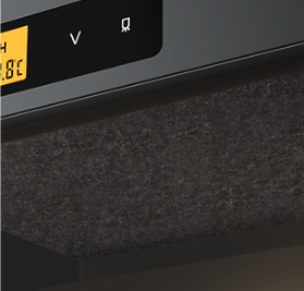 Detalle del panel superior de fibra sintética